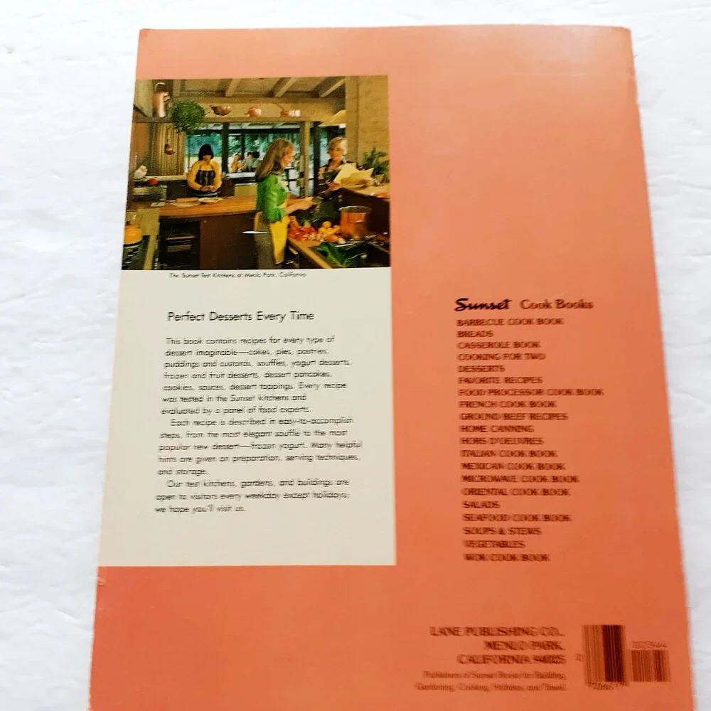 Vintage 70s Cookbook Sunset Cook Book of Desserts